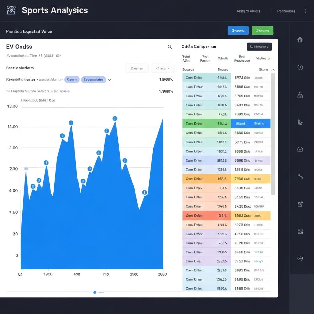 Dashboard showing expected value analysis with graphs and betting opportunities